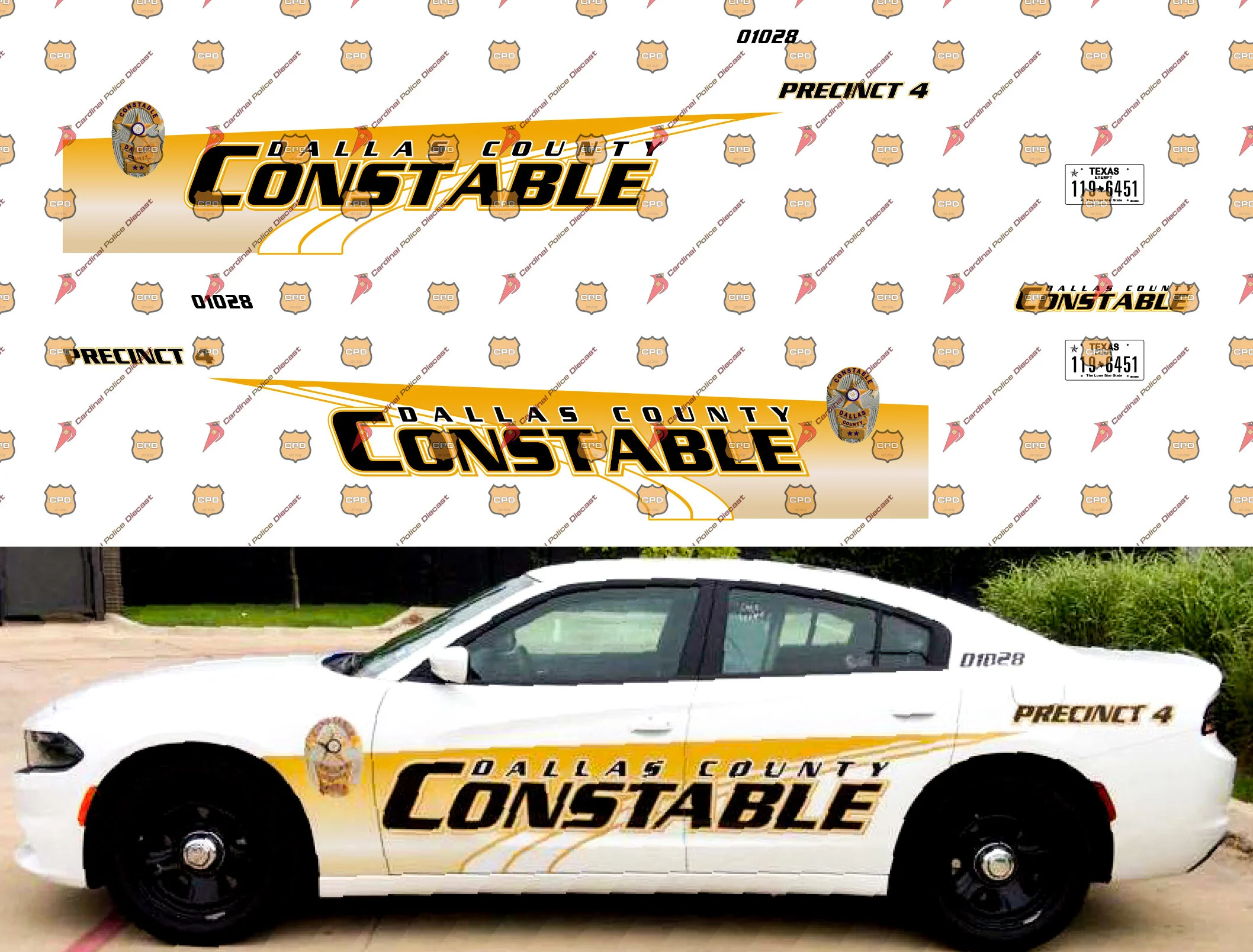 Dallas County, TX Constable — Cardinal Police Diecast